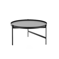 NIDO ROUND COFFEE TABLE 800Dx435mmH Black Top Black Base